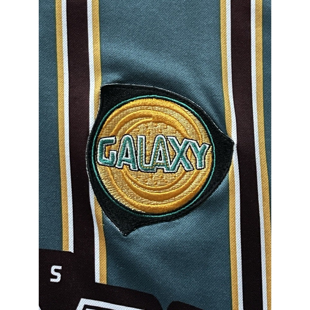 Vintage 1997 Nike Los Angeles LA Galaxy MLS Home Jersey Green Striped Mens Large - Picture 4 of 16
